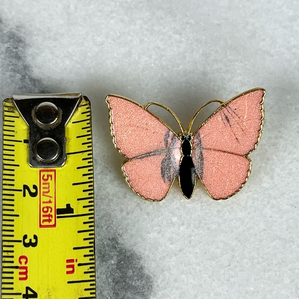 Vintage Pink Enamel Butterfly Brooch - Picture 3 of 10
